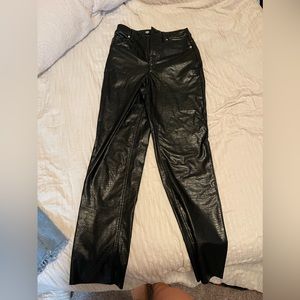 Black express croc straight leg pant
